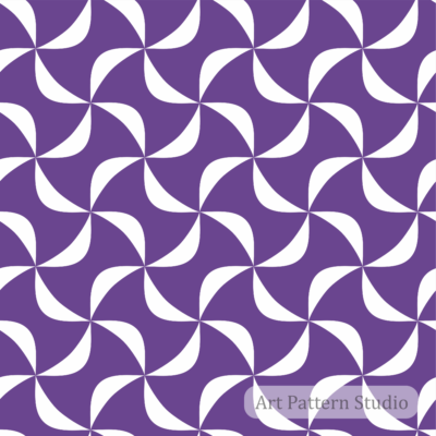 Retro geometric seamless pattern in purple and white for textile and fashion design