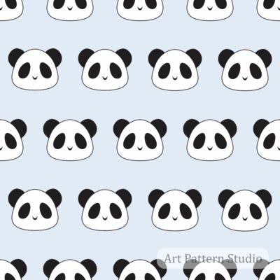 Baby Blue Panda Seamless Pattern – Cute Kids Animal Print