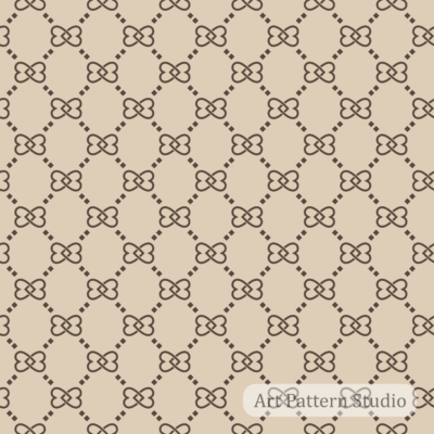 Luxury chain monogram seamless pattern in beige and brown for fashion and interior design