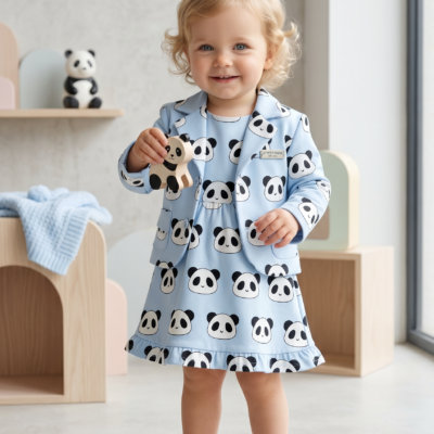Baby Blue Panda Seamless Pattern – Cute Kids Animal Print