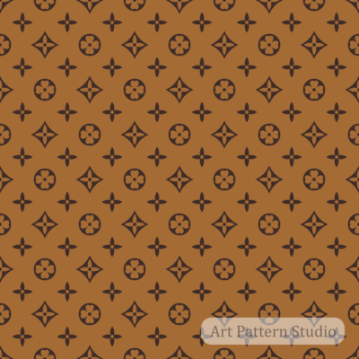 Luxury monogram seamless pattern in brown and black for fashion, textiles and interior design