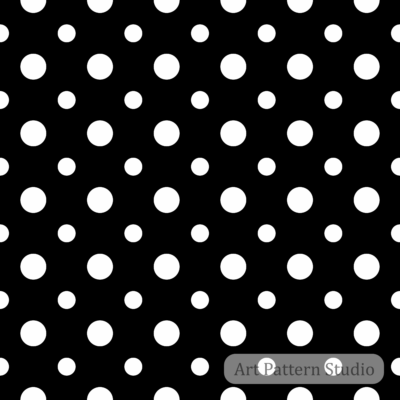 Elegant black polka dot seamless pattern for textile and wallpaper design