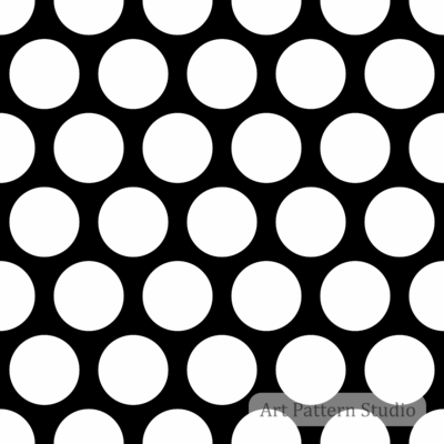 Large black and white polka dot seamless pattern for textile and wallpaper design