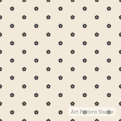 Atelier ivory and night black vintage ditsy floral seamless pattern for fashion textiles wallpaper stationery and surface design
