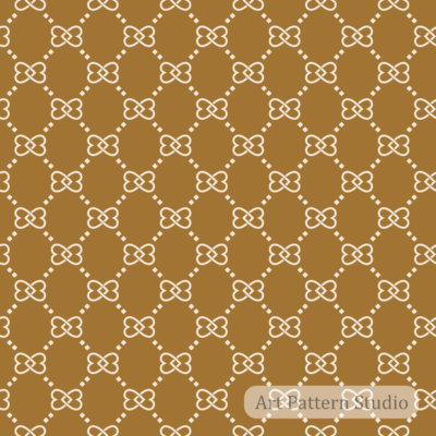 Baroque bronze and atelier ivory luxury interlocking knot lattice seamless pattern for fashion accessories textiles and wallpaper