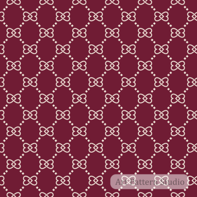 Burgundy and atelier ivory luxury interlocking knot lattice seamless pattern for fashion scarves textiles wallpaper and accessories