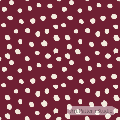 Burgundy and atelier ivory organic irregular dot seamless pattern for fashion textiles wallpaper accessories and packaging