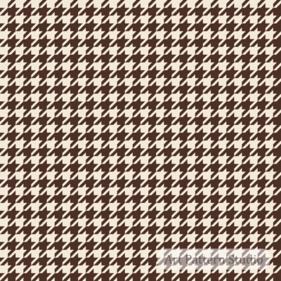 Chocolate brown and ivory houndstooth seamless pattern for heritage fashion, textiles, wallpaper, interiors and packaging.