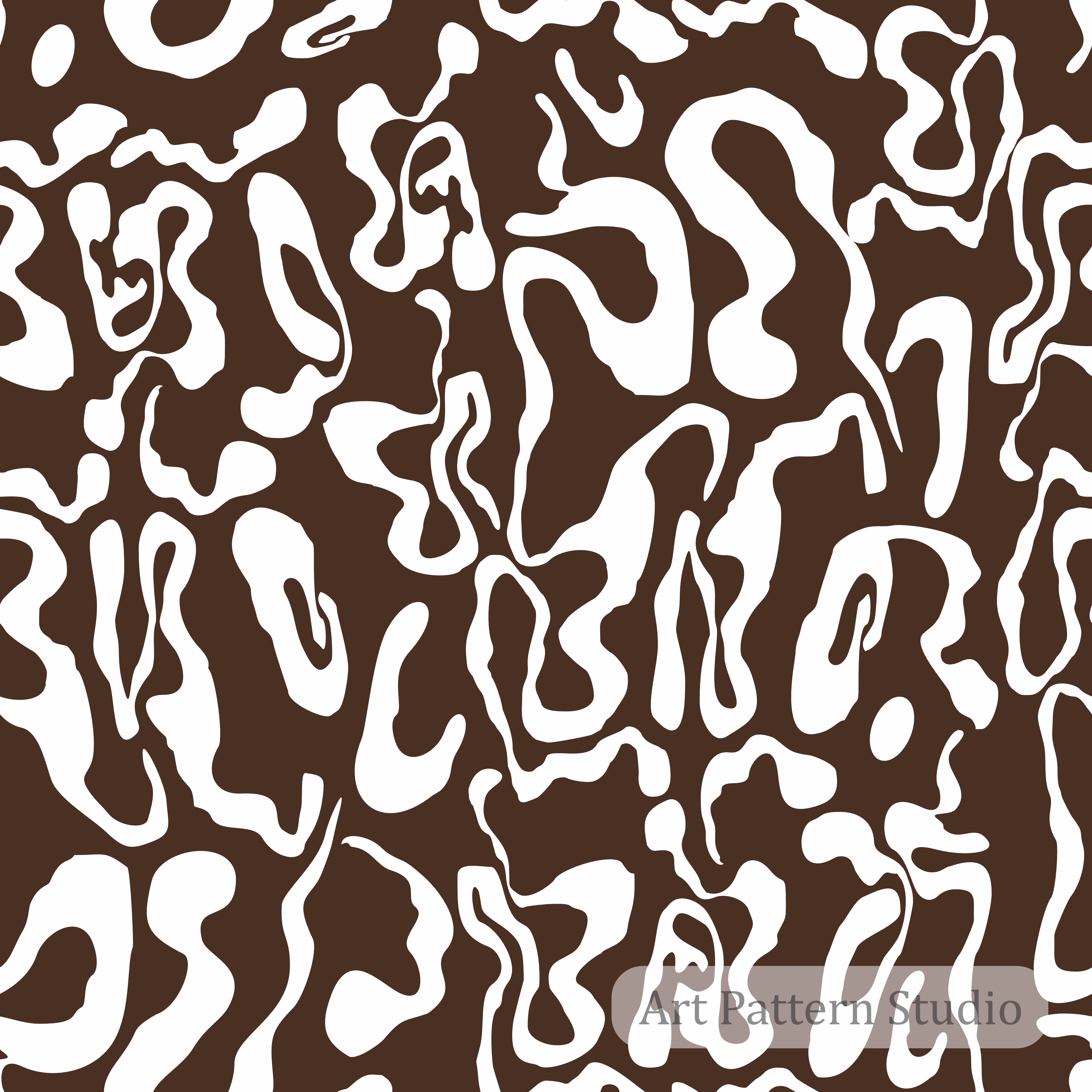 Deep chocolate and moonlight abstract camouflage seamless pattern for textiles fashion wallpaper and surface design