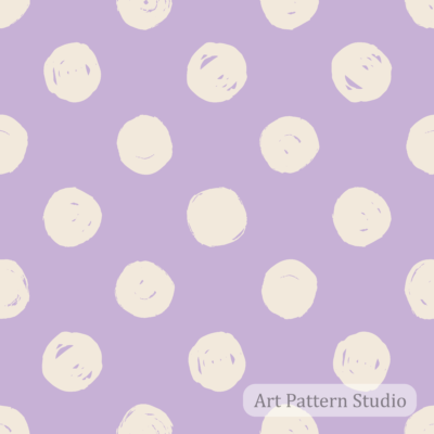 Fairy lilac and atelier ivory hand-drawn polka dot seamless pattern for fashion textiles wallpaper stationery and accessories