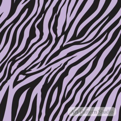 Fairy lilac and night black zebra seamless pattern for fashion textiles accessories wallpaper and surface design