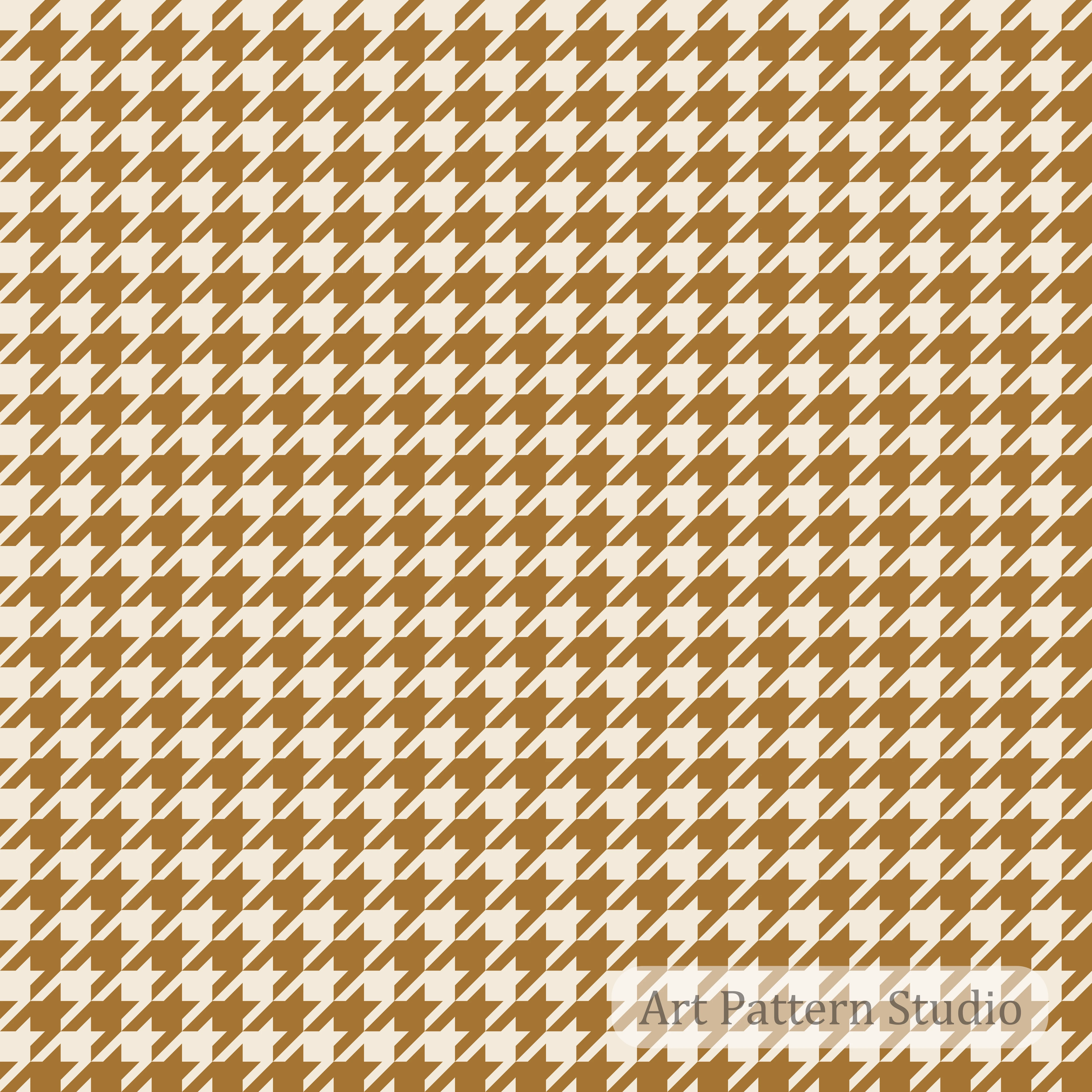 Golden ochre and ivory houndstooth seamless pattern for fashion textiles, accessories, wallpaper and seasonal surface design.