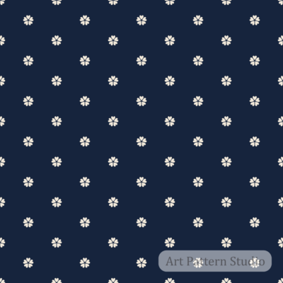 Midnight blue and atelier ivory vintage ditsy floral seamless pattern for fashion textiles wallpaper accessories and surface design