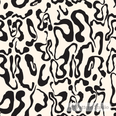 Night black and atelier ivory abstract camouflage seamless pattern for fashion textiles wallpaper and surface design