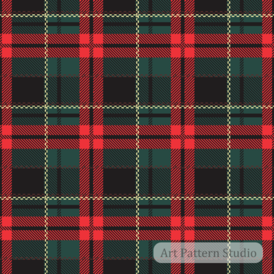 Red green tartan seamless pattern with classic plaid stripes for fashion, textile design, wallpaper, packaging, and heritage surface design.