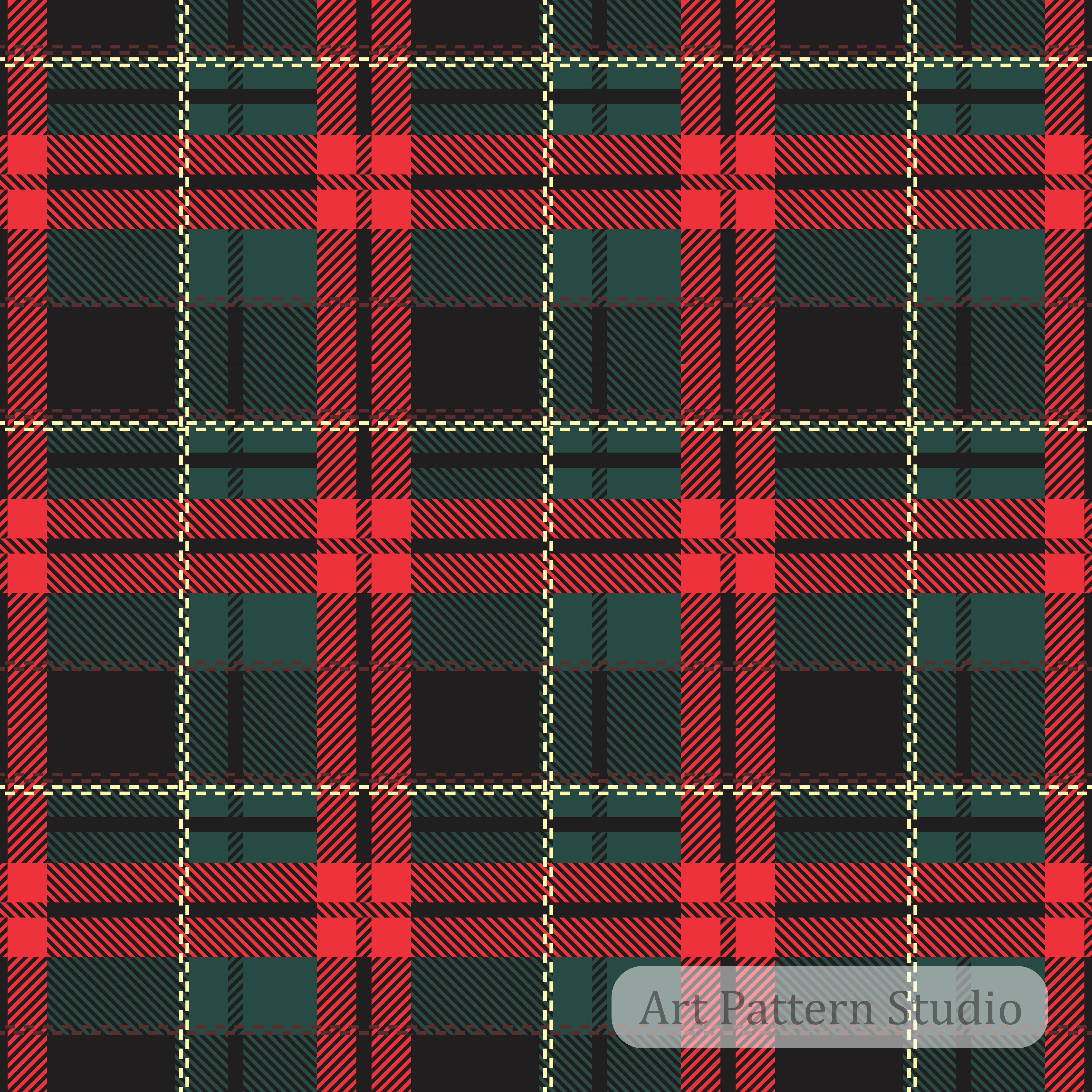 Red green tartan seamless pattern with classic plaid stripes for fashion, textile design, wallpaper, packaging, and heritage surface design.