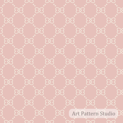 Satin blush and atelier ivory luxury interlocking knot lattice seamless pattern for fashion accessories textiles and wallpaper