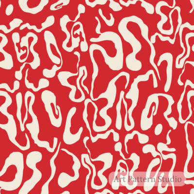 Scarlet and atelier ivory abstract camouflage seamless pattern for bold fashion textiles wallpaper and surface design
