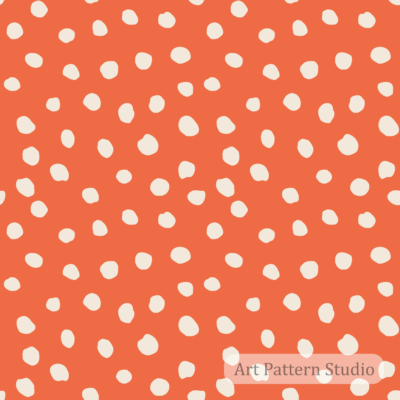 Tangerine coral and atelier ivory organic irregular dot seamless pattern for fashion resortwear textiles wallpaper and accessories