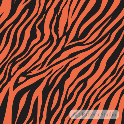 Tangerine coral and night black zebra seamless pattern for fashion accessories textiles wallpaper and surface design