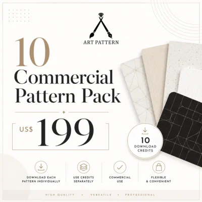 10 Commercial Pattern Pack with 10 download credits and commercial licenses by Art Pattern Studio