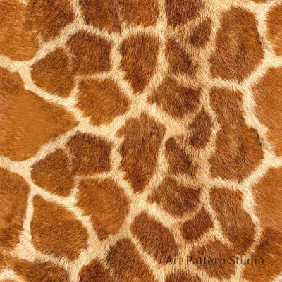 Giraffe skin illustration seamless pattern in warm brown tones