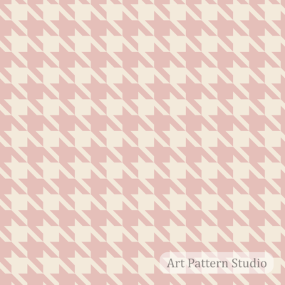 Large scale blush pink and ivory houndstooth seamless pattern for fashion, textiles, wallpaper and surface design.