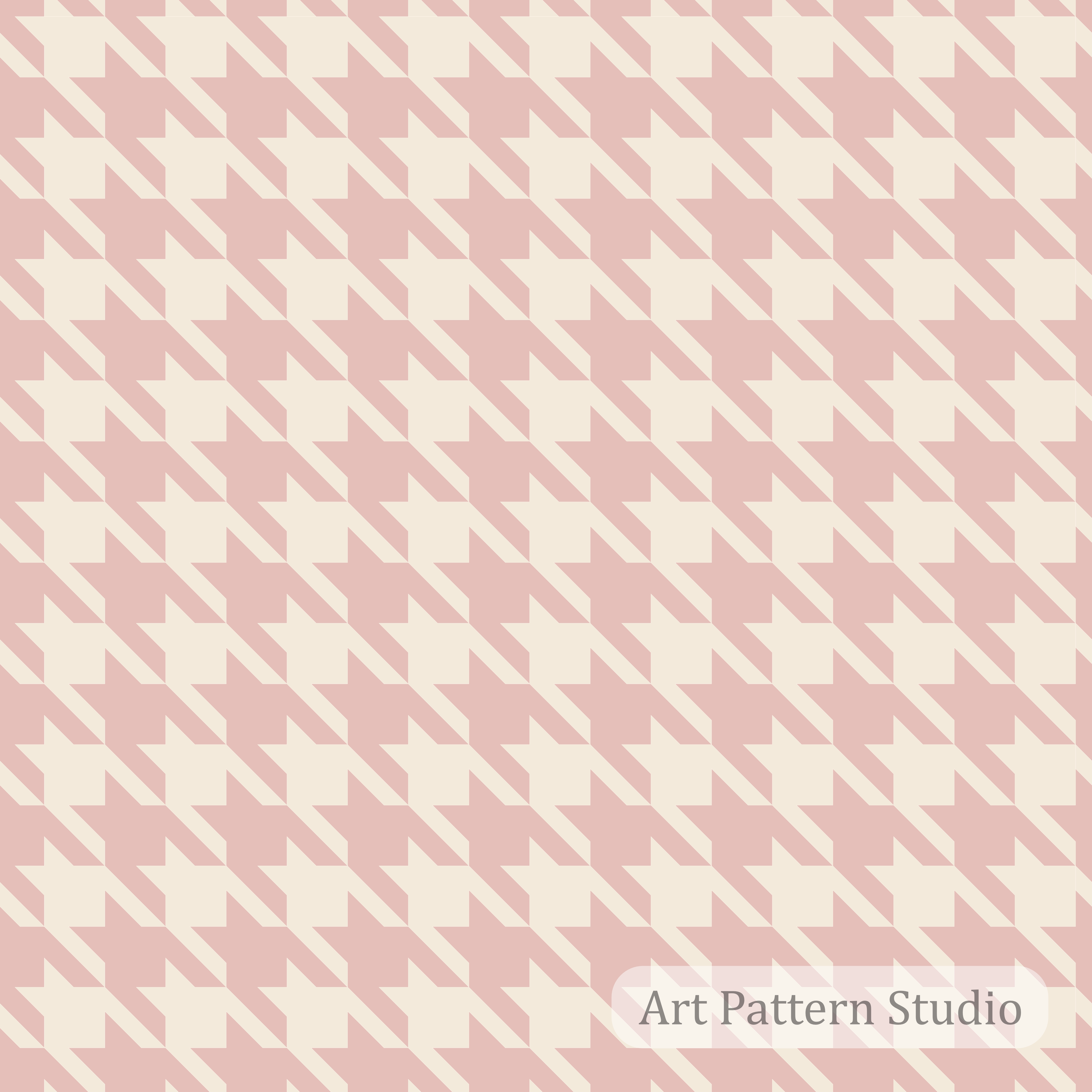 Large scale blush pink and ivory houndstooth seamless pattern for fashion, textiles, wallpaper and surface design.