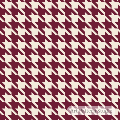 Large scale burgundy and ivory houndstooth seamless pattern for fashion, textiles, wallpaper and surface design.