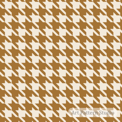 Large scale camel and ivory houndstooth seamless pattern for fashion, textiles, wallpaper and surface design.