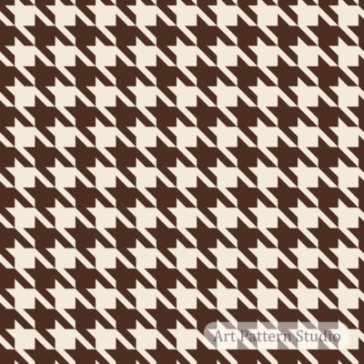 Large scale chocolate brown and ivory houndstooth seamless pattern for fashion, textiles, wallpaper and surface design.