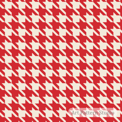 Large scale classic red and ivory houndstooth seamless pattern for fashion, textiles, wallpaper and surface design.