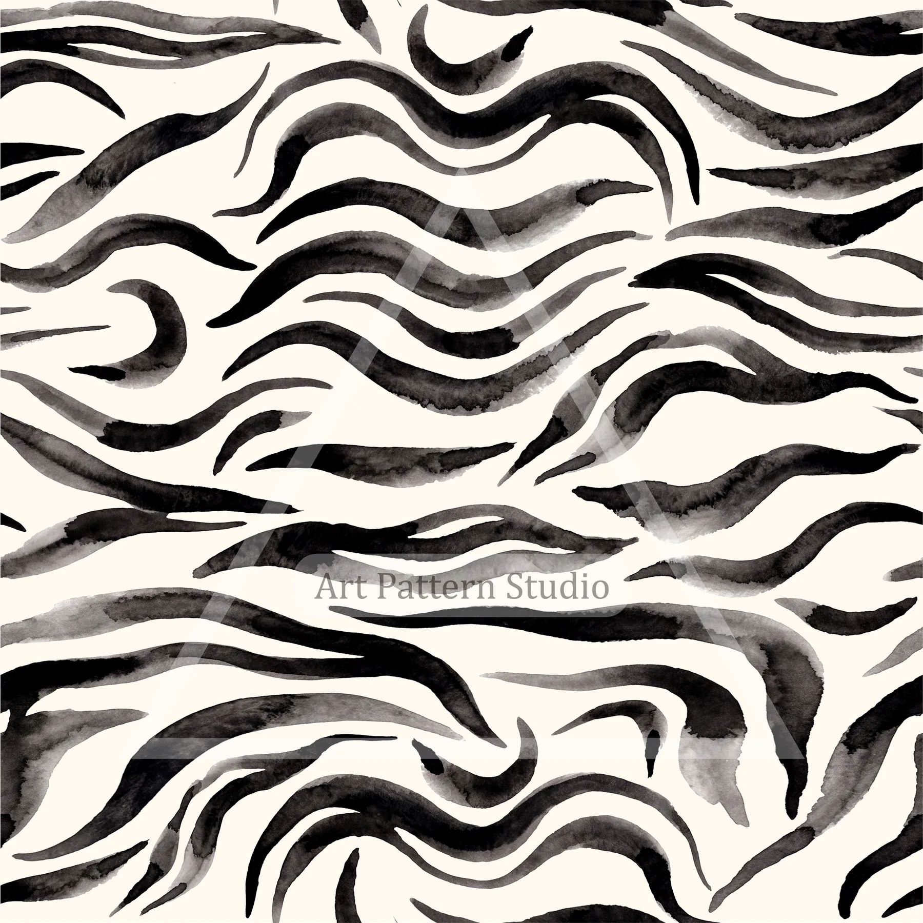 Warm Off-White watercolor zebra stripe seamless pattern for fashion textiles and surface design