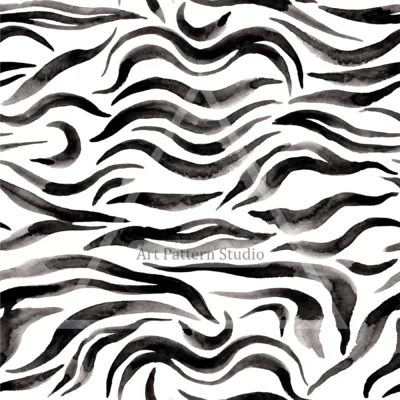 White watercolor zebra stripe seamless pattern for fashion textiles and surface design