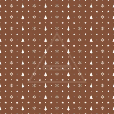 Brown Christmas tree snowflake star seamless pattern