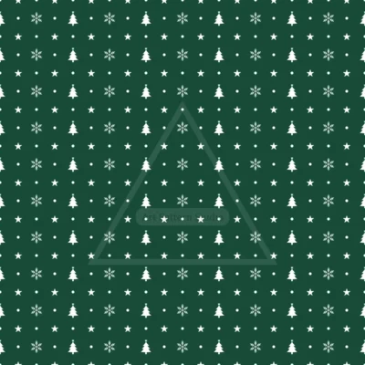 Dark Green Christmas tree snowflake star seamless pattern