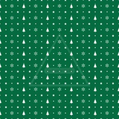 Emerald Green Christmas tree snowflake star seamless pattern