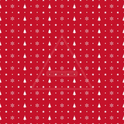 Red Christmas tree snowflake star seamless pattern