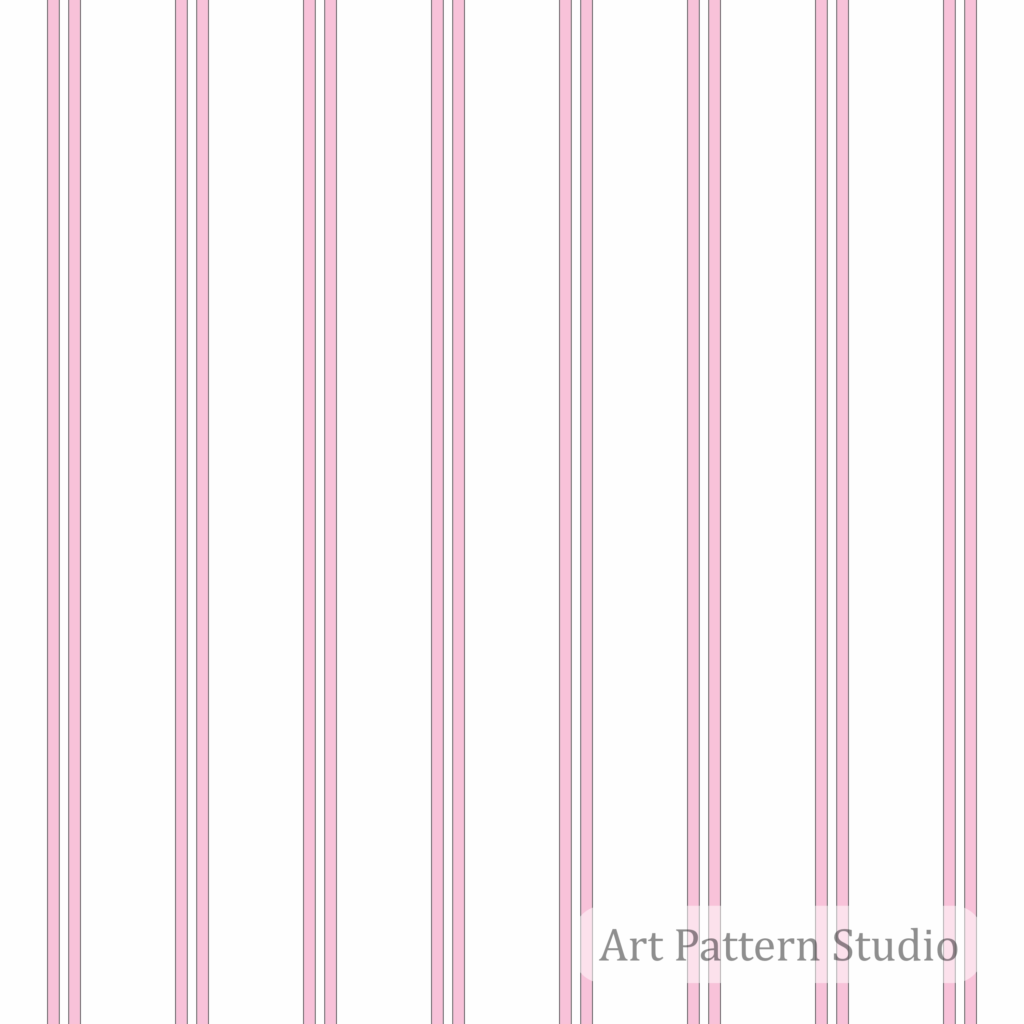 Blush pink paired pinstripes separated by broad white spaces