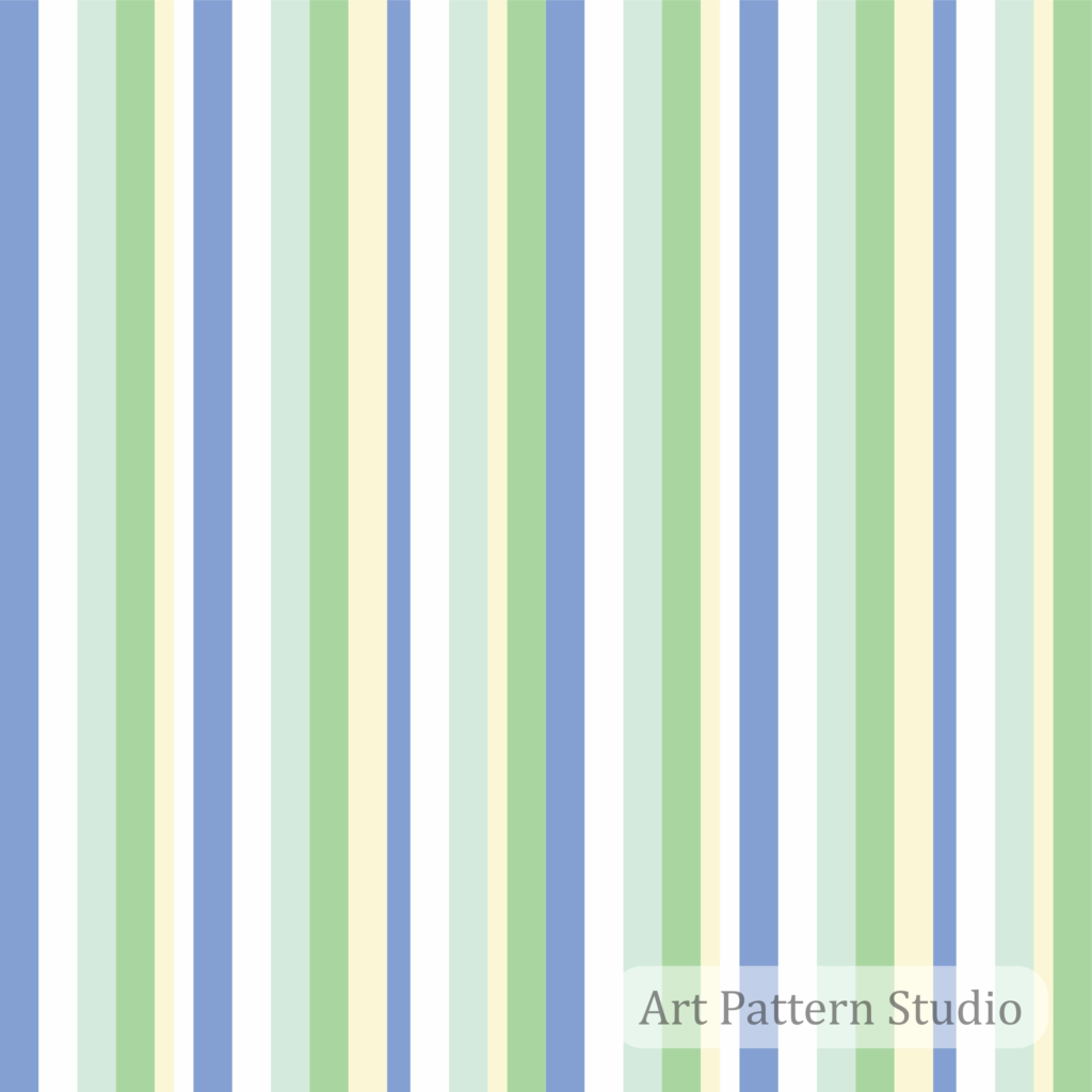Pastel blue, mint and cream multistripe repeat for fashion textile collections