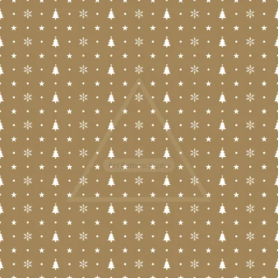 Taupe Christmas tree snowflake star seamless pattern