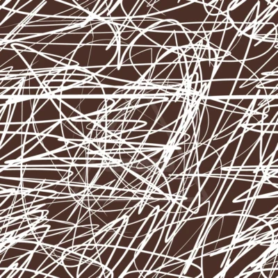 Brown and White abstract scribble seamless vector pattern with hand drawn tangled lines