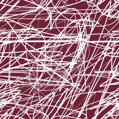 Burgundy and White abstract scribble seamless vector pattern with hand drawn tangled lines