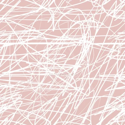 Blush Pink and White abstract scribble seamless vector pattern with hand drawn tangled lines