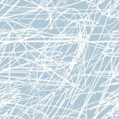 Light Blue and White abstract scribble seamless vector pattern with hand drawn tangled lines