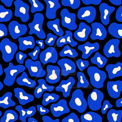 Cobalt Blue Leopard Seamless Pattern for fashion textile and surface design