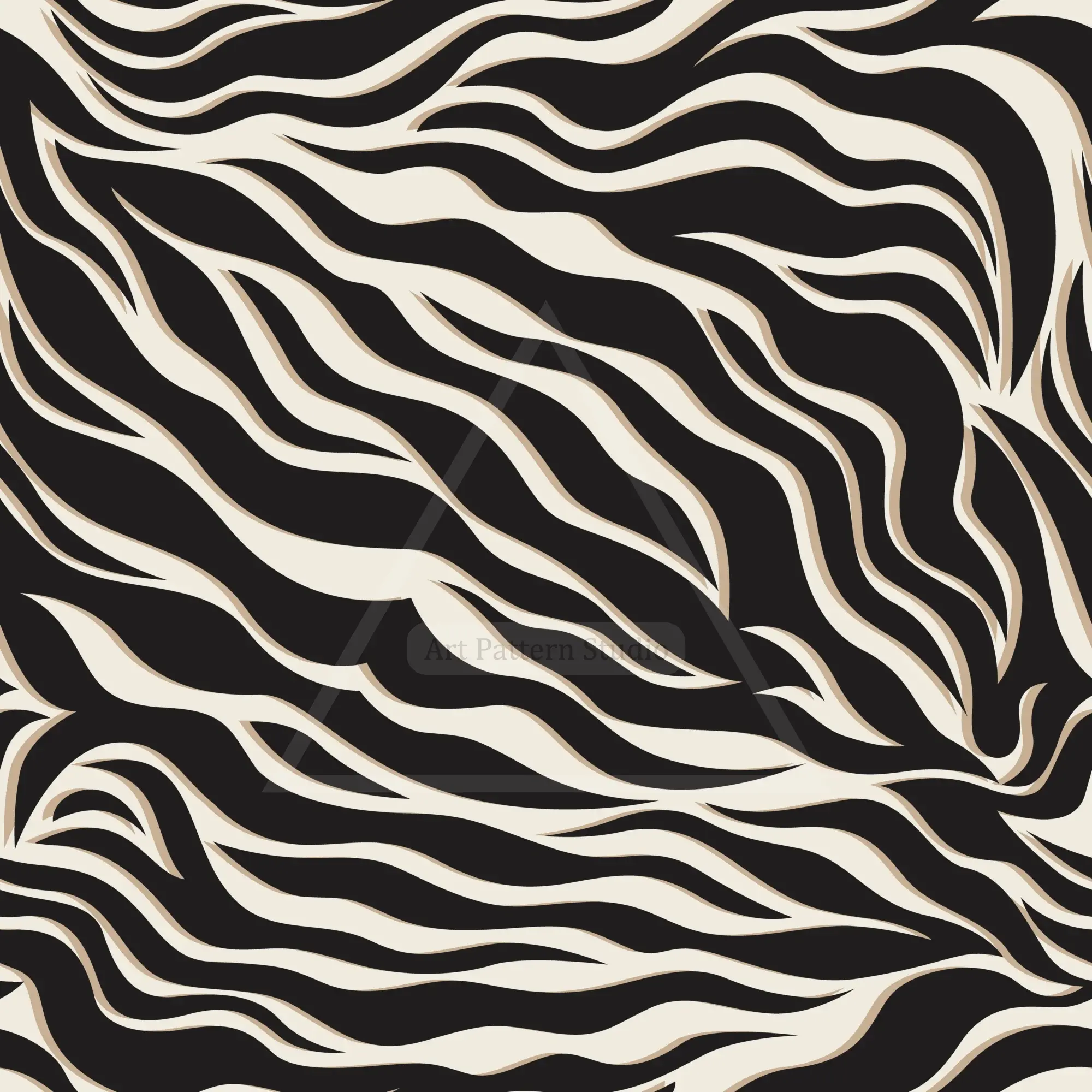 Black and Cream Zebra Seamless Pattern for fashion textile and surface design
