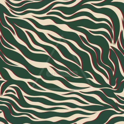 Forest Green Red and Cream Zebra Seamless Pattern for fashion textile and surface design