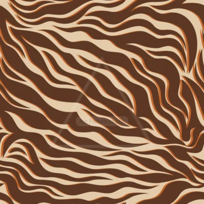 Burnt Orange Brown and Cream Zebra Seamless Pattern for fashion textile and surface design