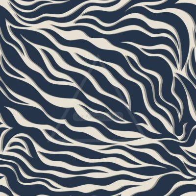 Navy Blue and Ivory Zebra Seamless Pattern for fashion textile and surface design